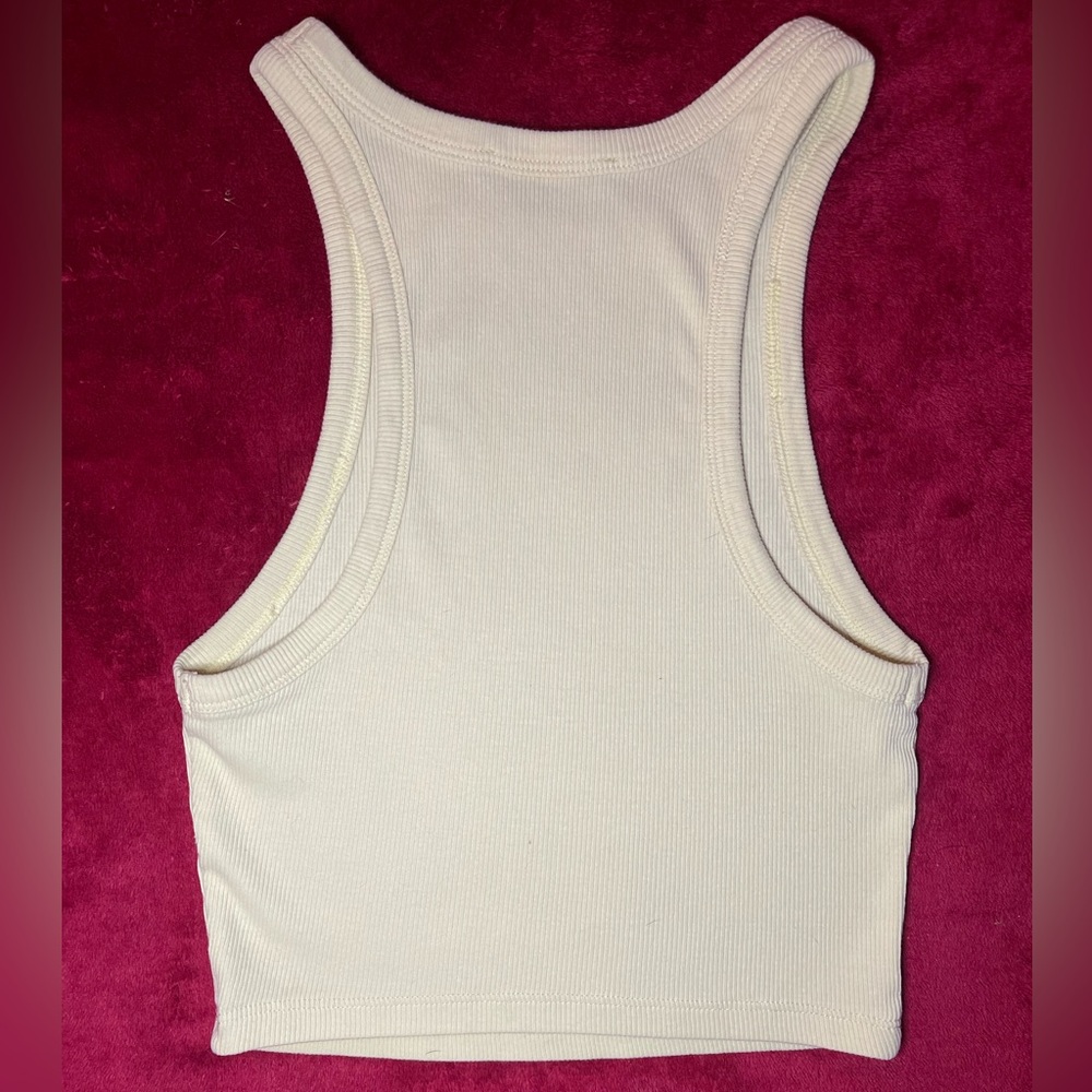 Zara Off-White Ribbed Tank Top - Picture 4 of 4